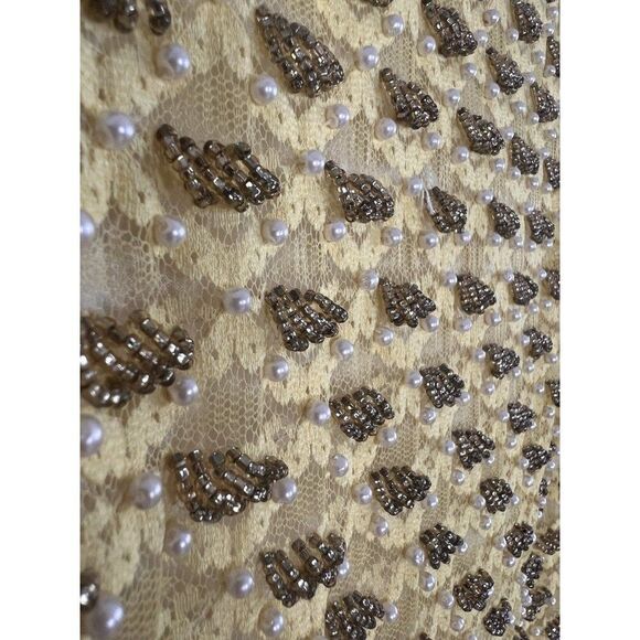 Creations by Harilela Vintage 60s Yellow Sequins Top 36 Lambswool Beaded Fringe - Picture 9 of 12